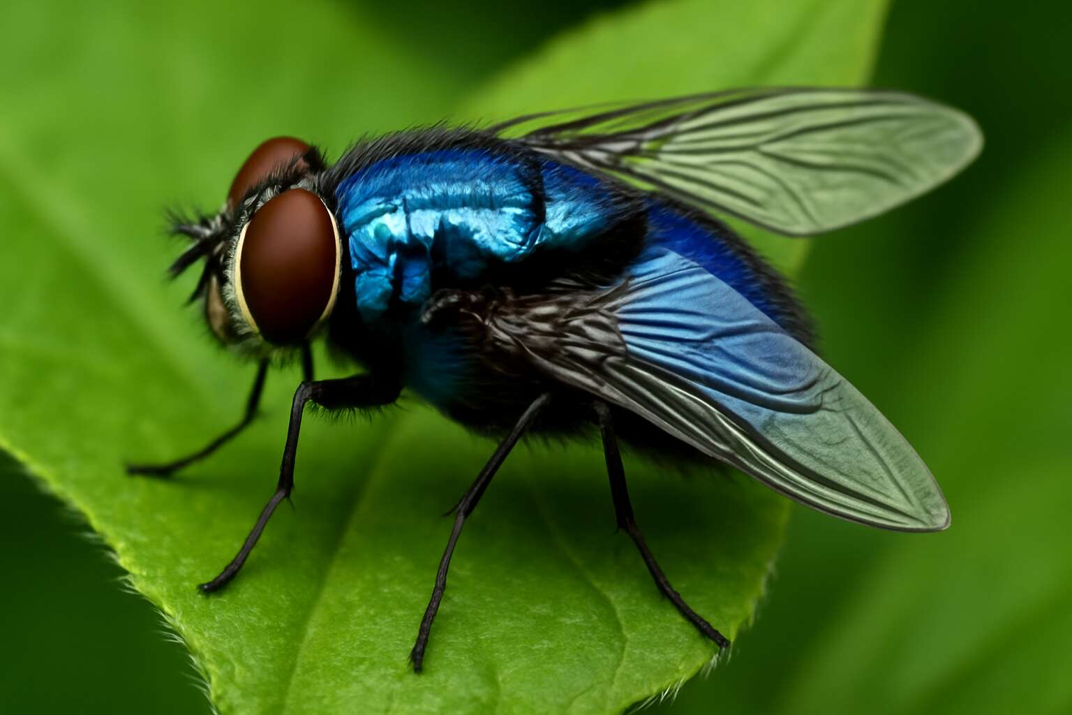flies with blue bodies