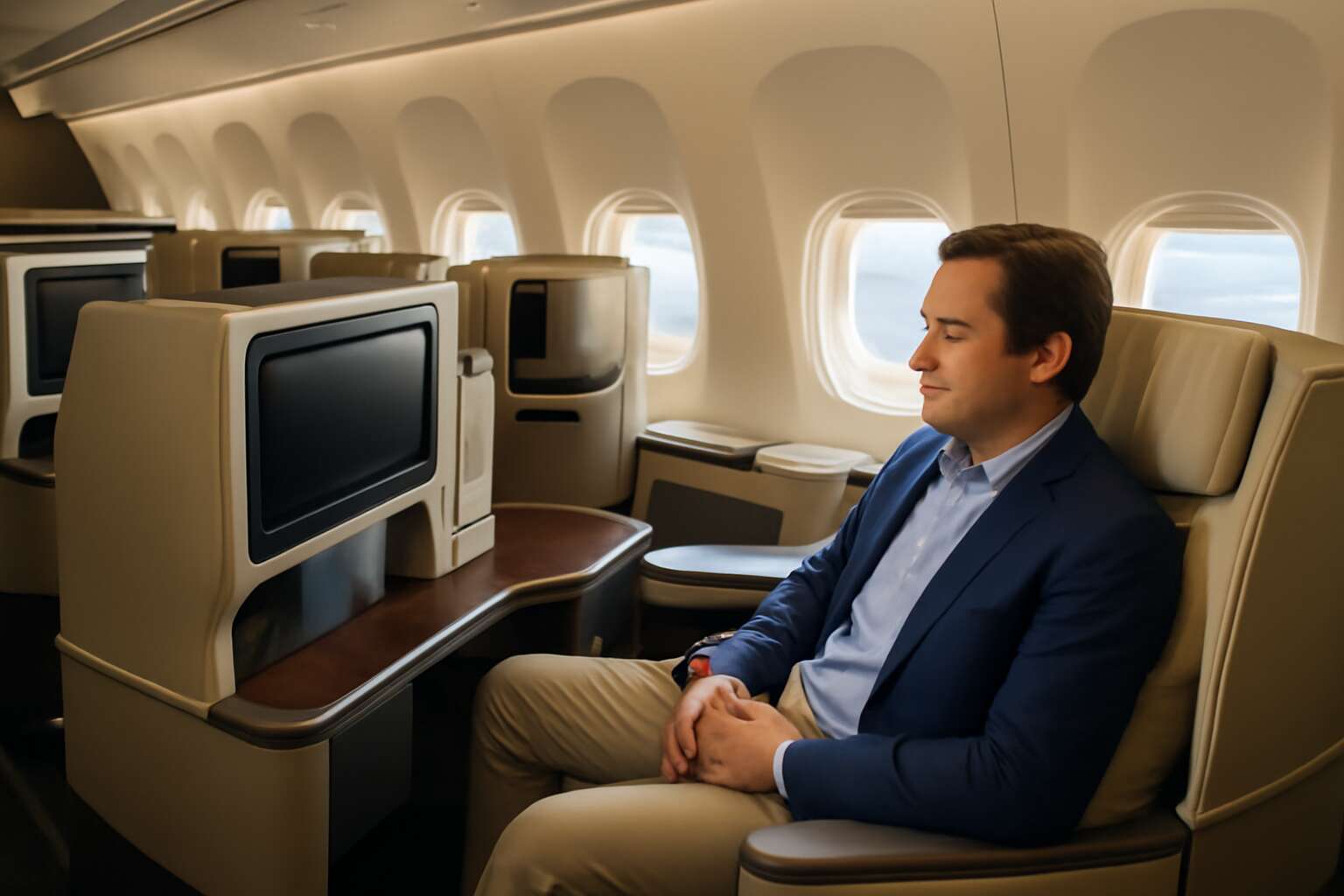 who flies business class