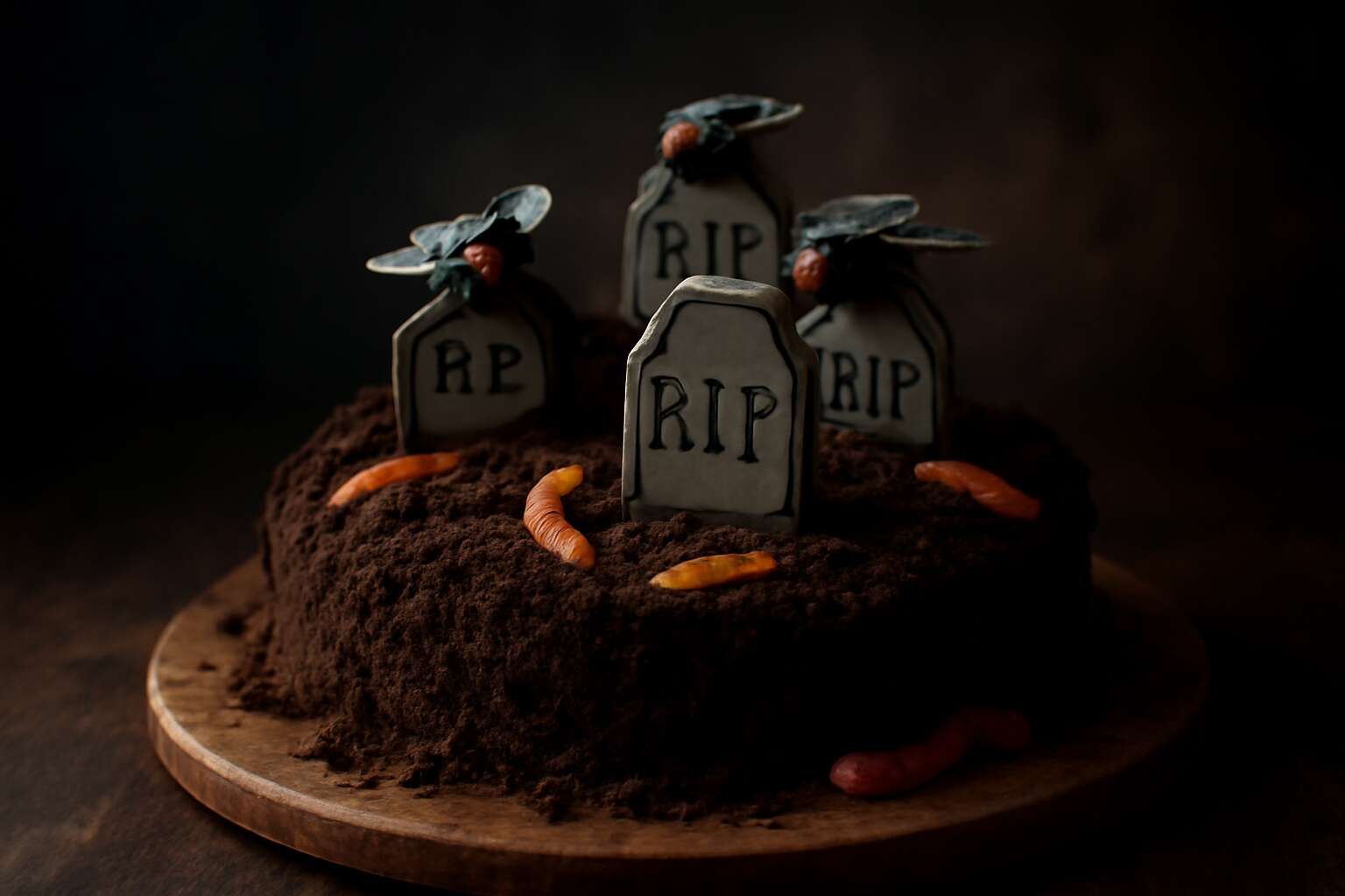flies graveyard cake