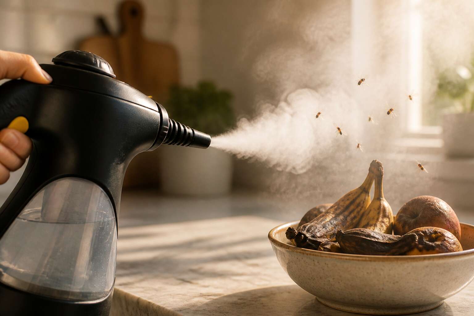 will hot steam kill fruit flies